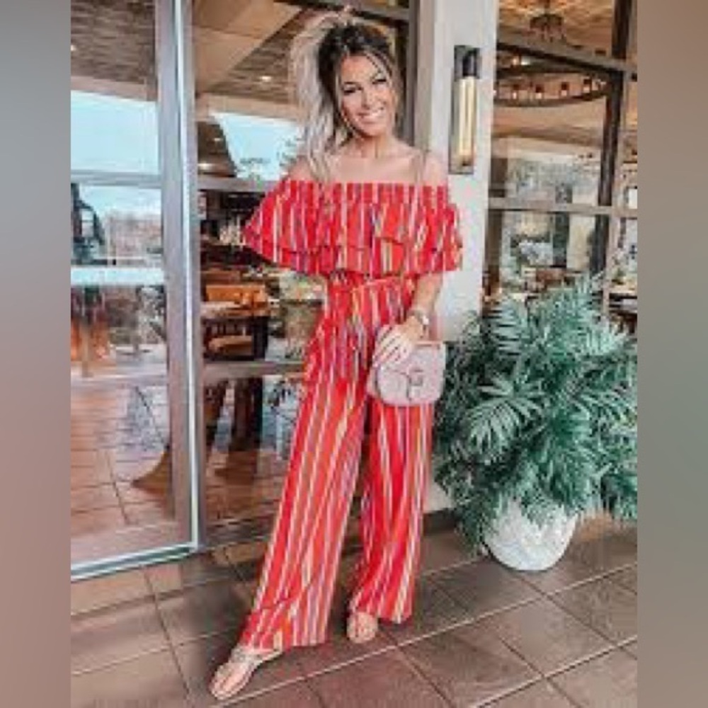 Flying Tomato Striped Off The Shoulder Jumper Size Small